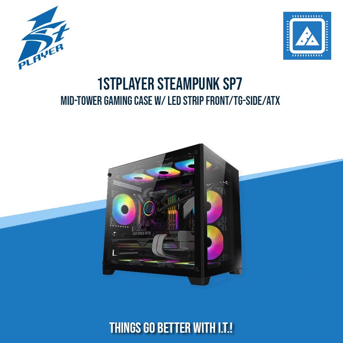 1STPLAYER STEAMPUNK SP7 MID-TOWER GAMING CASE W/ LED STRIP FRONT/TG-SIDE/ATX 1STPLAYER STEAMPUNK SP7 MID-TOWER GAMING CASE W/ LED STRIP FRONT/TG-SIDE/ATX